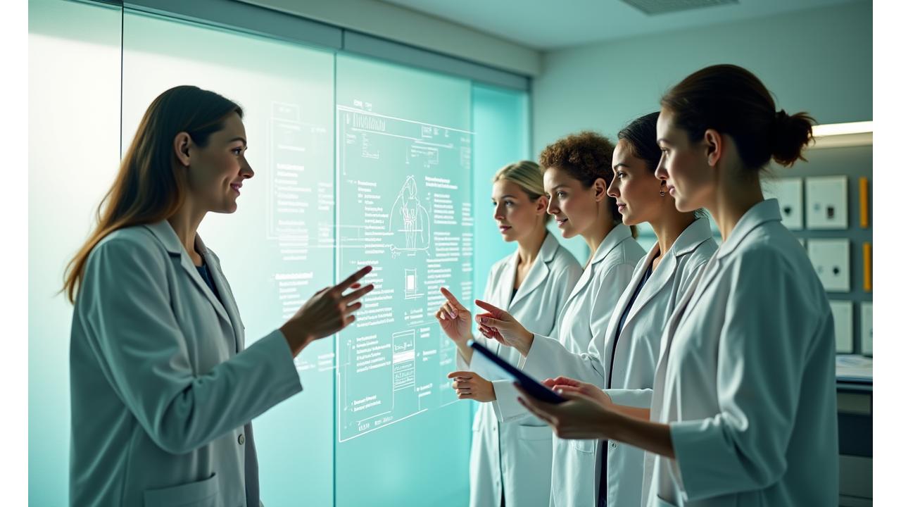 Equipo de Vida Serena Bienestar colaborando en un entorno moderno y luminoso, representando la misión de democratizar el bienestar personalizado.